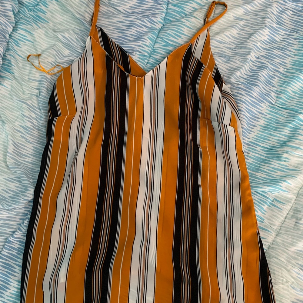 Striped tank. Polyester. Bought at Tjmaxx.